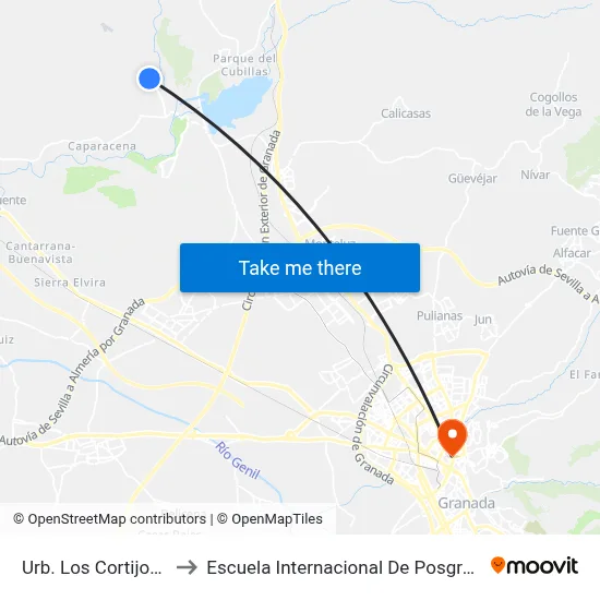 Urb. Los Cortijos 3 to Escuela Internacional De Posgrado map