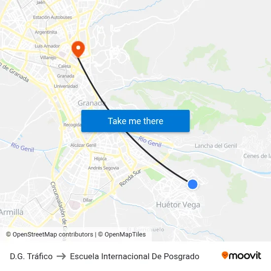 D.G. Tráfico to Escuela Internacional De Posgrado map