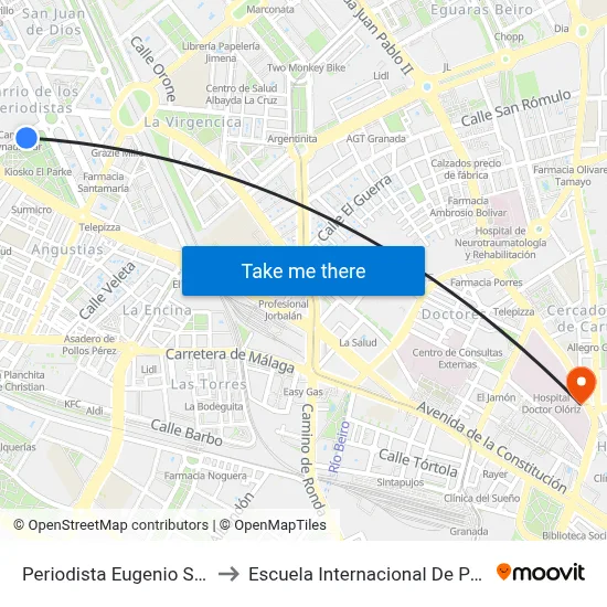 Periodista Eugenio Selles V to Escuela Internacional De Posgrado map