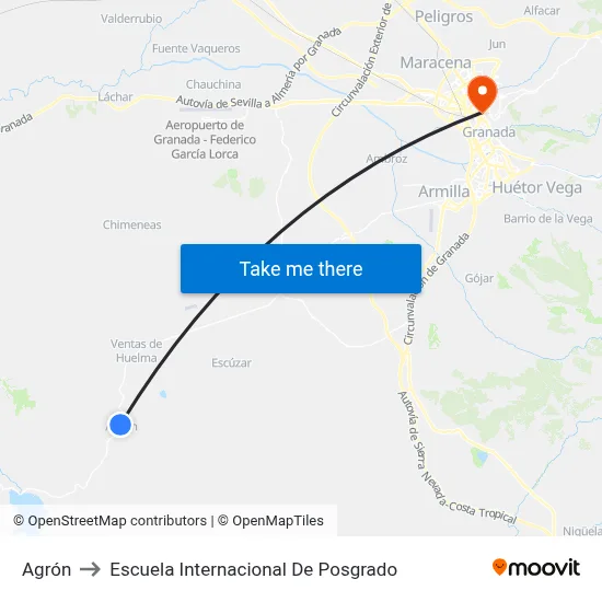 Agrón to Escuela Internacional De Posgrado map