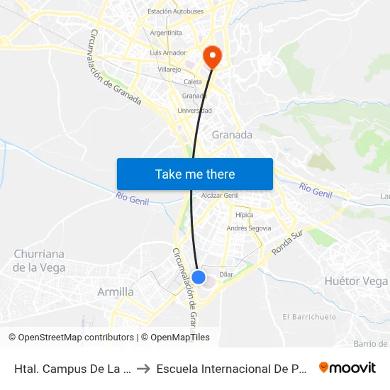 Htal. Campus De La Salud to Escuela Internacional De Posgrado map