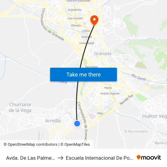 Avda. De Las Palmeras V to Escuela Internacional De Posgrado map