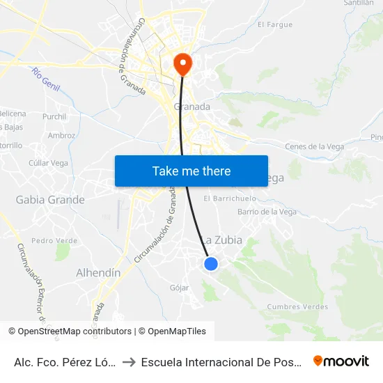 Alc. Fco. Pérez López to Escuela Internacional De Posgrado map