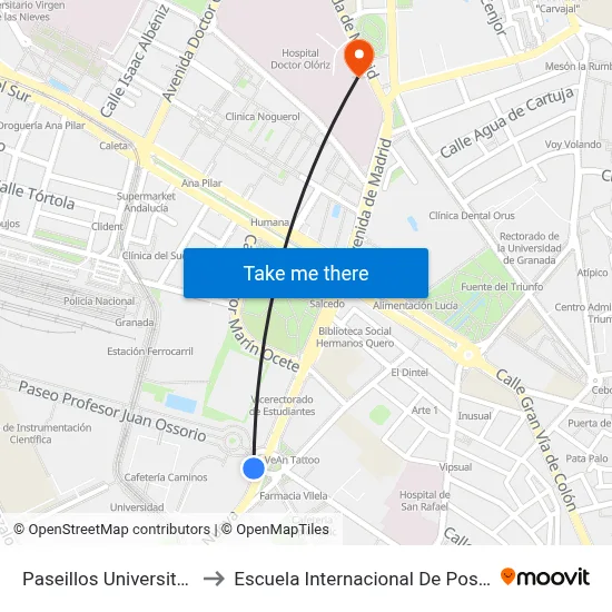 Paseillos Universitarios to Escuela Internacional De Posgrado map