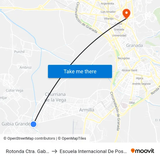 Rotonda Ctra. Gabia V to Escuela Internacional De Posgrado map