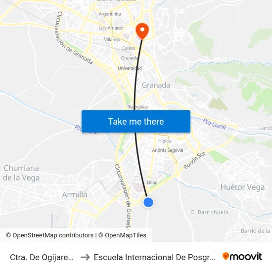 Ctra. De Ogijares 2 to Escuela Internacional De Posgrado map