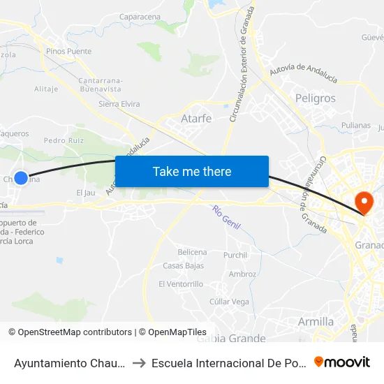 Ayuntamiento Chauchina to Escuela Internacional De Posgrado map