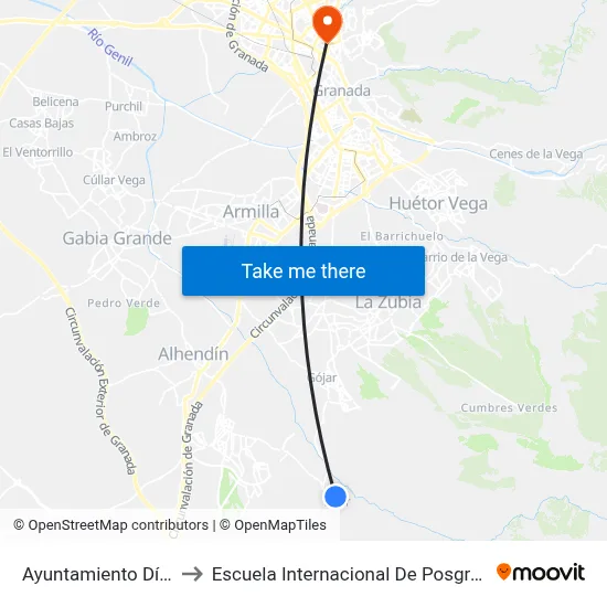 Ayuntamiento Dílar to Escuela Internacional De Posgrado map
