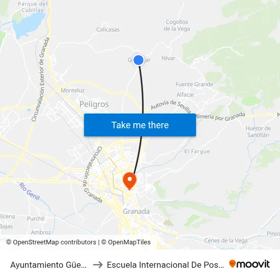 Ayuntamiento Güevéjar to Escuela Internacional De Posgrado map