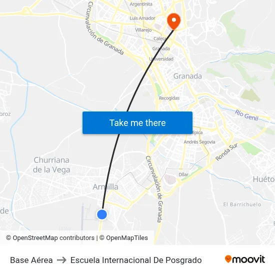 Base Aérea to Escuela Internacional De Posgrado map