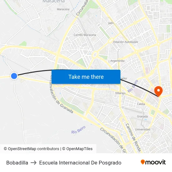 Bobadilla to Escuela Internacional De Posgrado map