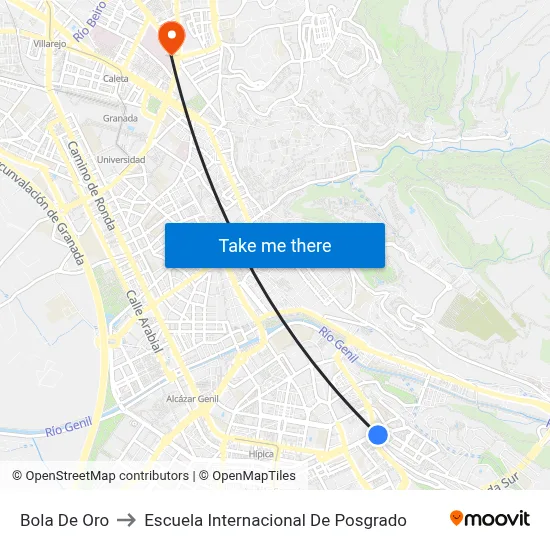 Bola De Oro to Escuela Internacional De Posgrado map