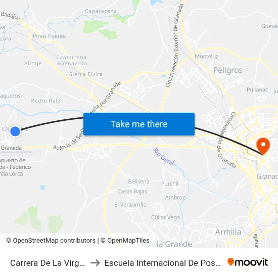 Carrera De La Virgen 3 to Escuela Internacional De Posgrado map