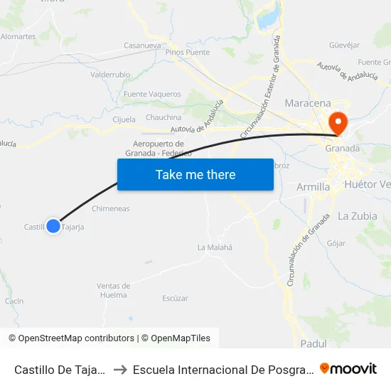 Castillo De Tajarja to Escuela Internacional De Posgrado map