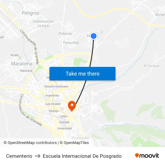 Cementerio to Escuela Internacional De Posgrado map