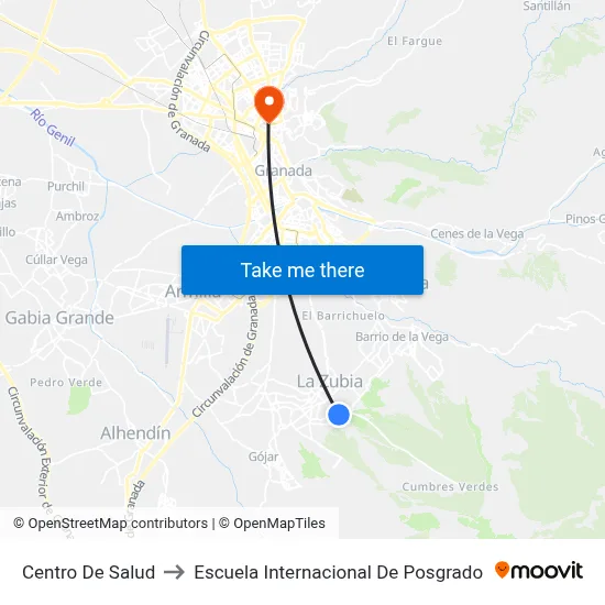 Centro De Salud to Escuela Internacional De Posgrado map
