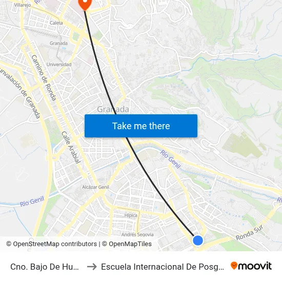 Cno. Bajo De Huétor to Escuela Internacional De Posgrado map
