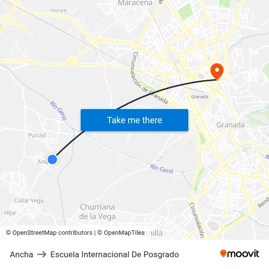 Ancha to Escuela Internacional De Posgrado map