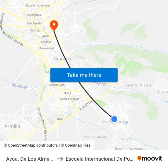 Avda. De Los Almendros to Escuela Internacional De Posgrado map