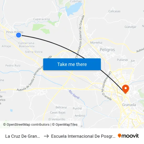 La Cruz De Granada to Escuela Internacional De Posgrado map