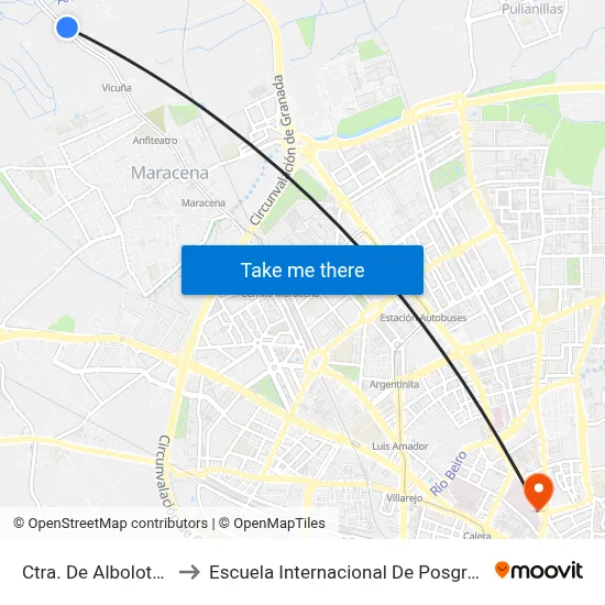 Ctra. De Albolote 2 to Escuela Internacional De Posgrado map