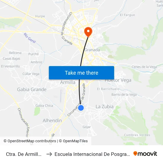 Ctra. De Armilla 2 to Escuela Internacional De Posgrado map