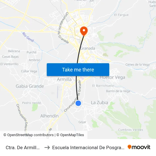 Ctra. De Armilla 1 to Escuela Internacional De Posgrado map