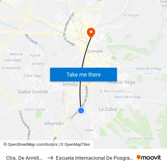 Ctra. De Armilla 3 to Escuela Internacional De Posgrado map
