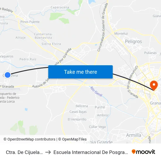 Ctra. De Cijuela 1 to Escuela Internacional De Posgrado map