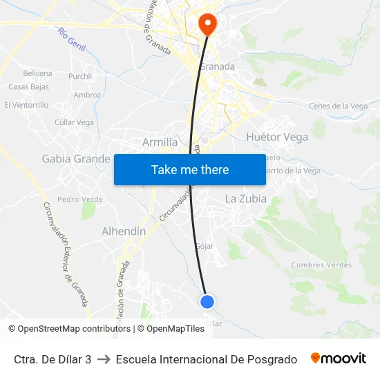 Ctra. De Dílar 3 to Escuela Internacional De Posgrado map
