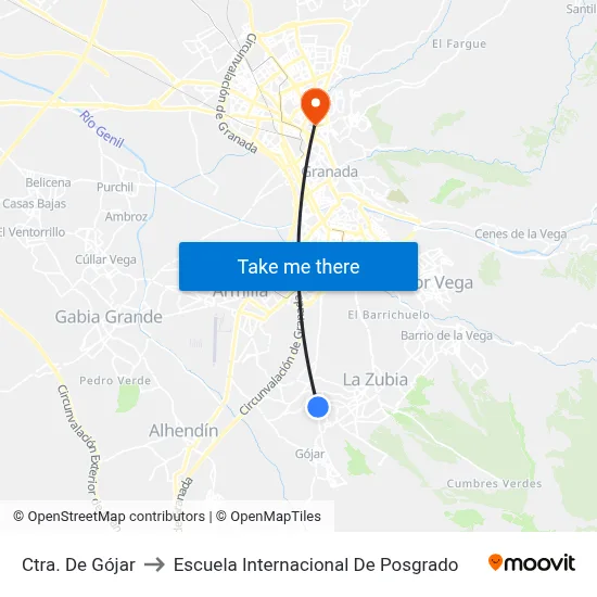 Ctra. De Gójar to Escuela Internacional De Posgrado map