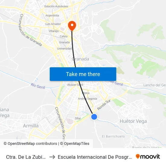 Ctra. De La Zubia 1 to Escuela Internacional De Posgrado map