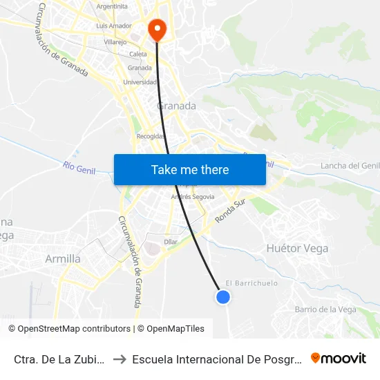 Ctra. De La Zubia 5 to Escuela Internacional De Posgrado map