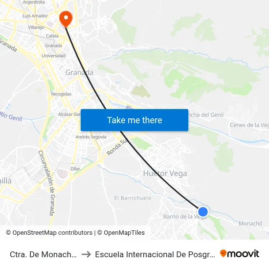 Ctra. De Monachil 6 to Escuela Internacional De Posgrado map