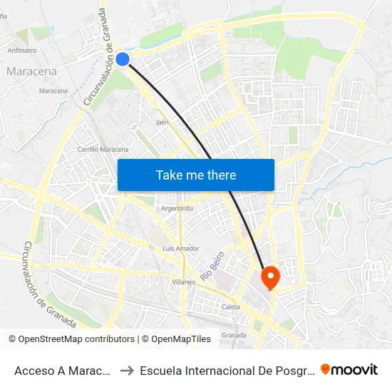 Acceso A Maracena to Escuela Internacional De Posgrado map
