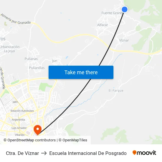 Ctra. De Víznar to Escuela Internacional De Posgrado map