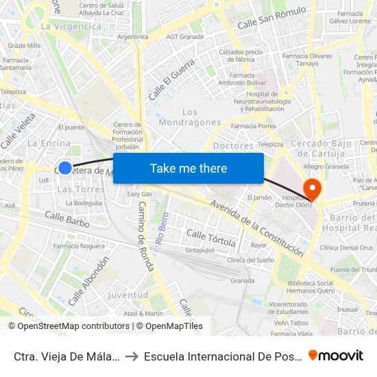 Ctra. Vieja De Málaga 4 to Escuela Internacional De Posgrado map