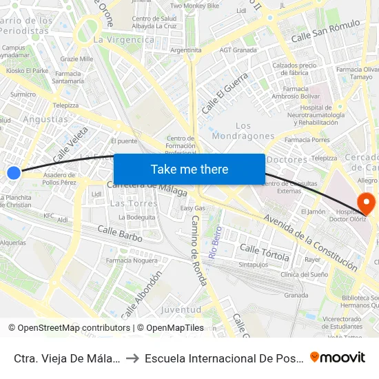 Ctra. Vieja De Málaga 5 to Escuela Internacional De Posgrado map