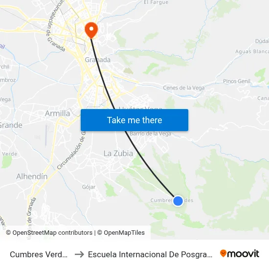 Cumbres Verdes to Escuela Internacional De Posgrado map