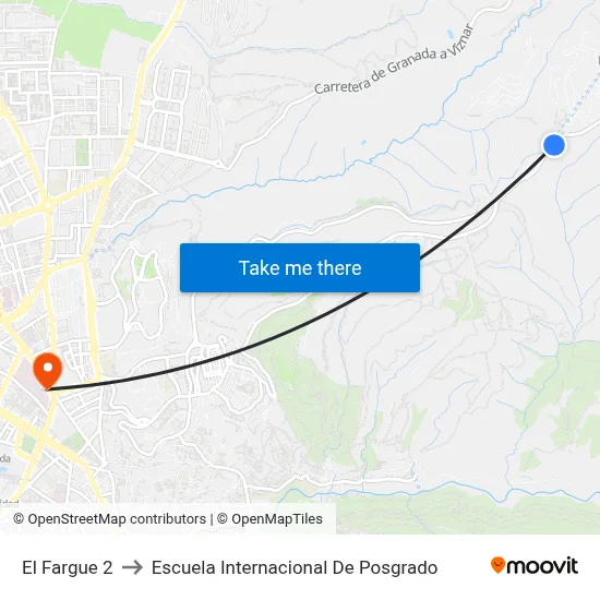 El Fargue 2 to Escuela Internacional De Posgrado map