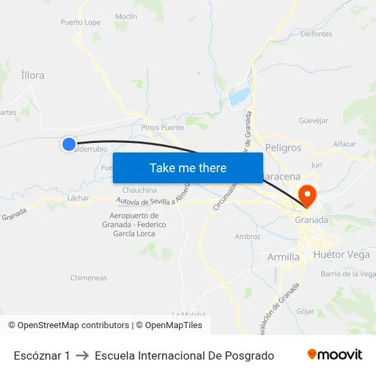 Escóznar 1 to Escuela Internacional De Posgrado map