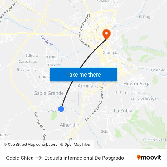 Gabia Chica to Escuela Internacional De Posgrado map