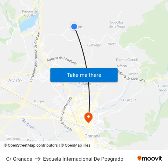C/ Granada to Escuela Internacional De Posgrado map