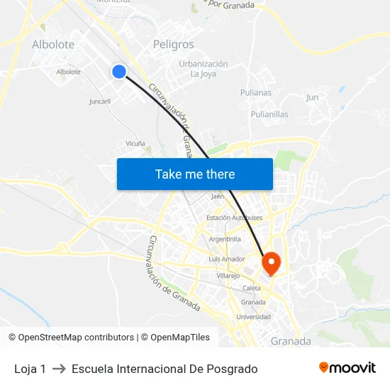 Loja 1 to Escuela Internacional De Posgrado map