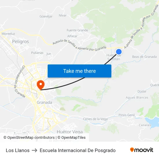 Los Llanos to Escuela Internacional De Posgrado map