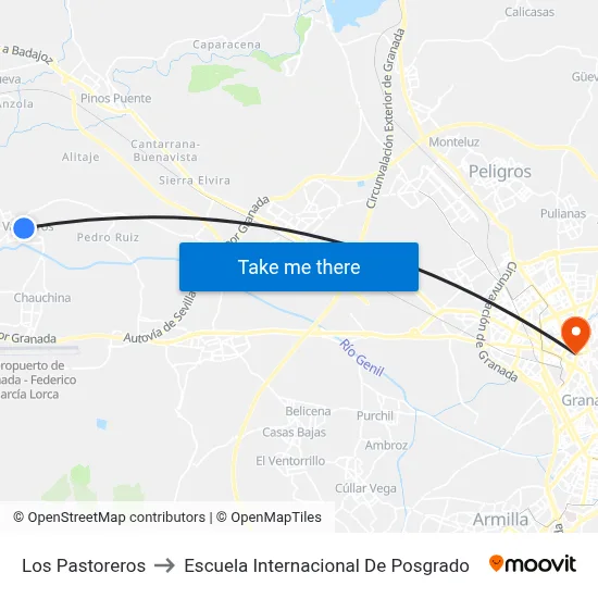 Los Pastoreros to Escuela Internacional De Posgrado map