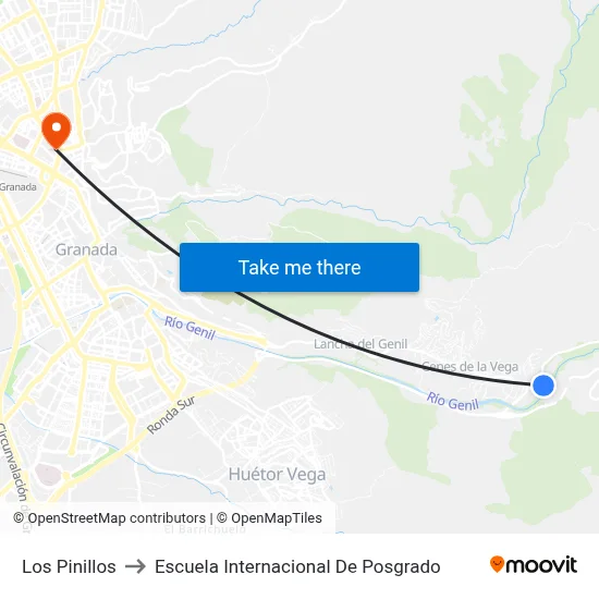 Los Pinillos to Escuela Internacional De Posgrado map