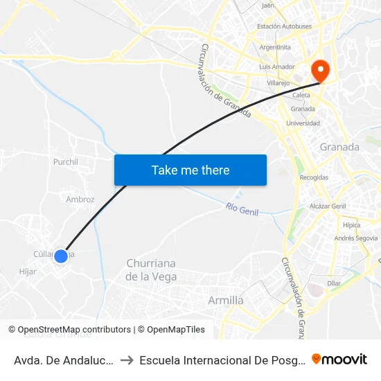 Avda. De Andalucía 2 to Escuela Internacional De Posgrado map