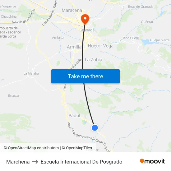 Marchena to Escuela Internacional De Posgrado map