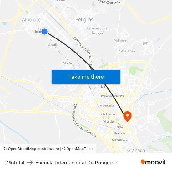 Motril 4 to Escuela Internacional De Posgrado map